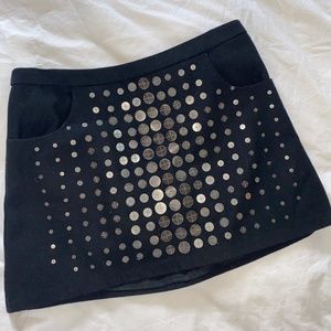 Nanette Lepore Black Embellished Mini Skirt